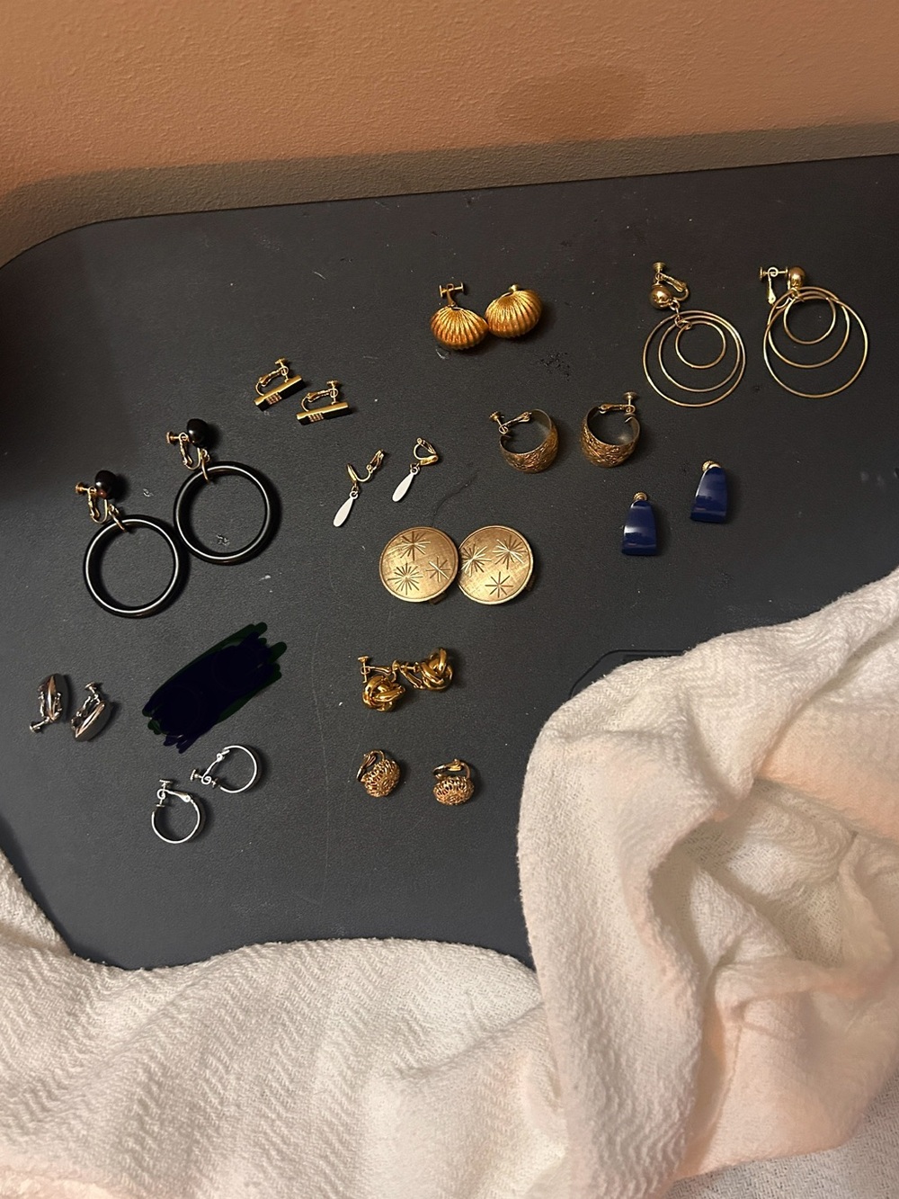 12 Pair Vintage Lot Authentic Signed Napier Earrings See Description